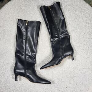 NEW Nordstrom Dauphine Kitten Heel Knee High Boot black size 6 M